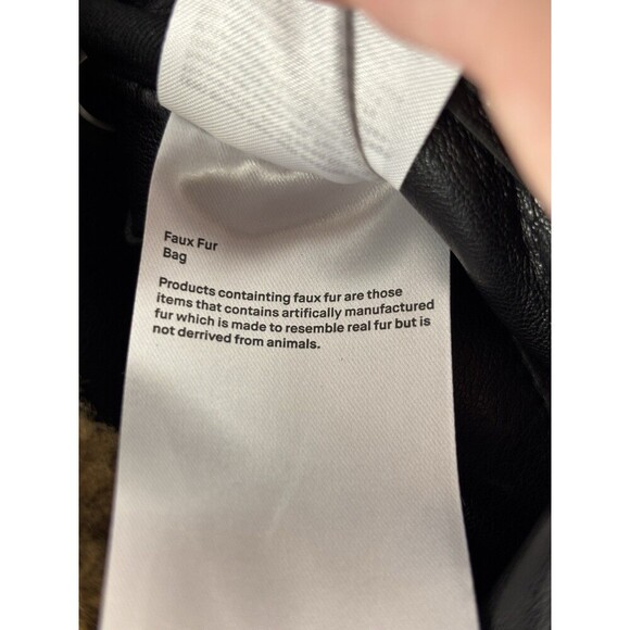 Stand Studio Minnie Fur Bag Faux Shearling Compact Teddy 2 Top Handle Brown - Picture 14 of 16